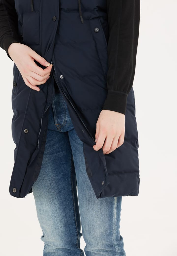 Weather Report Chief W Long Puffer Vest Navy Blazer Weather Report