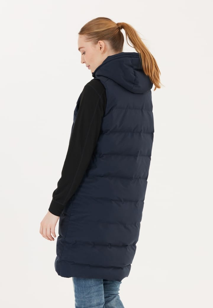 Weather Report Chief W Long Puffer Vest Navy Blazer Weather Report