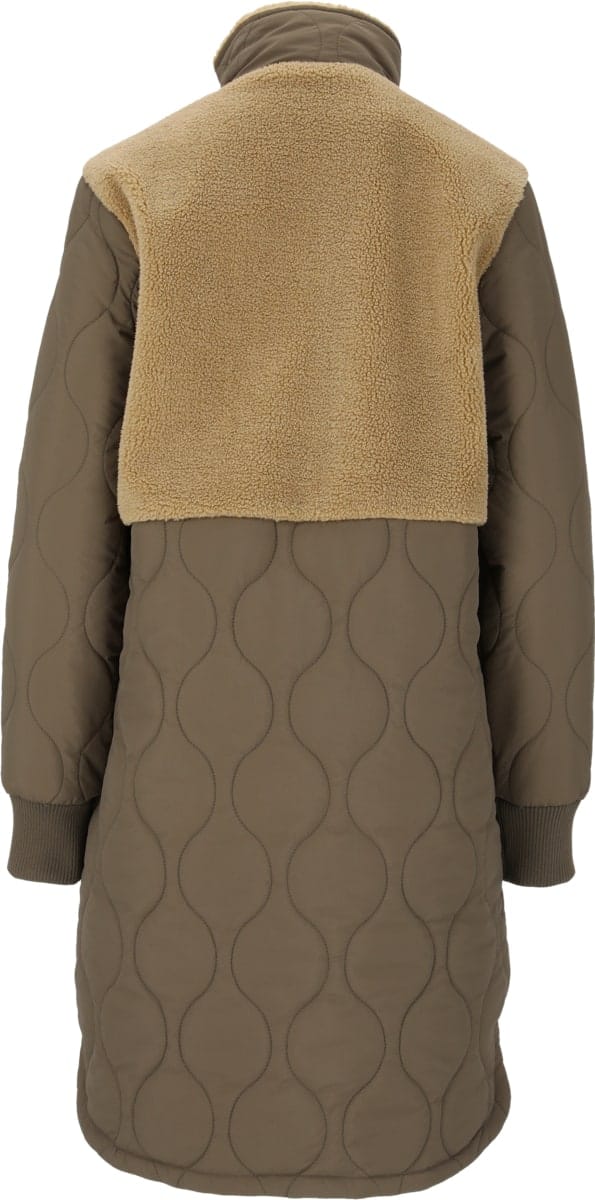 Weather Report Hollie W Long Quilted Jacket Travertine Weather Report