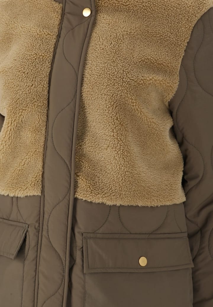 Weather Report Hollie W Long Quilted Jacket Travertine Weather Report