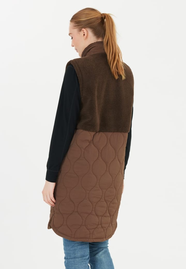 Weather Report Hollie W Long Quilted Vest Pinecone Weather Report