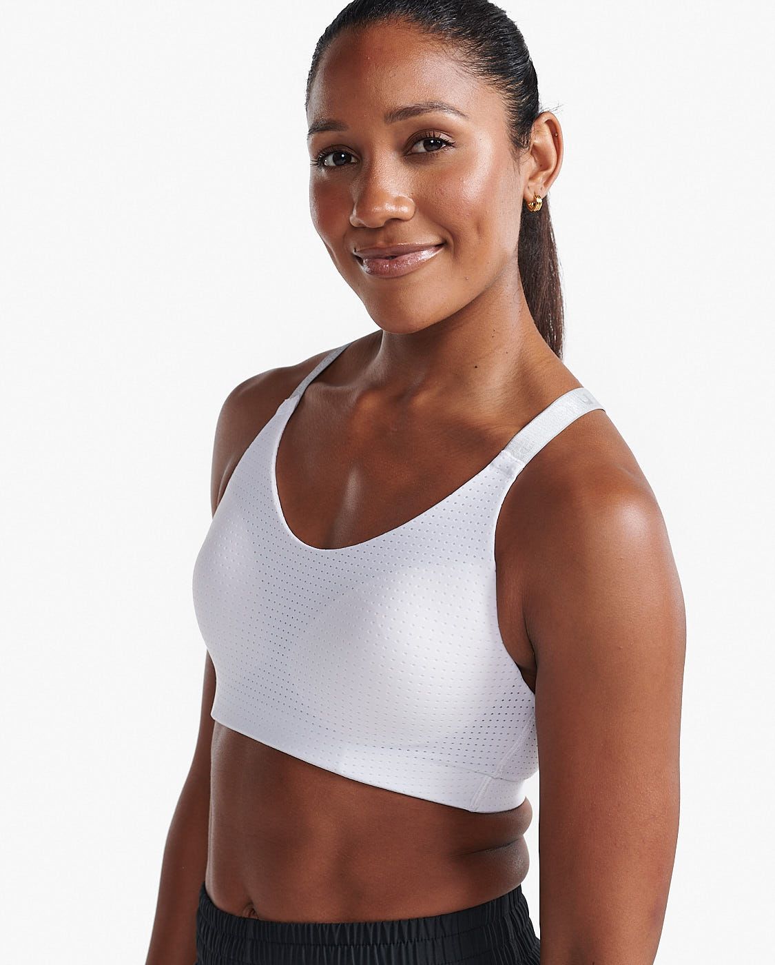 2XU Aero Medium Impact Bra White/Harbor Mist