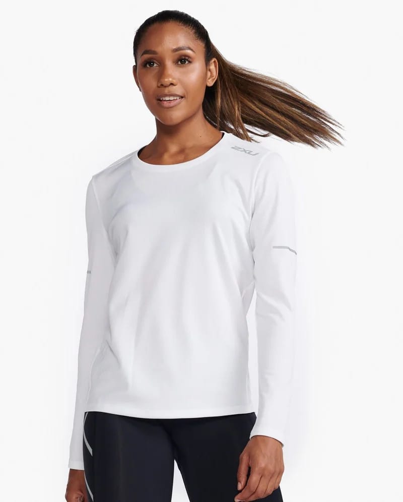 2XU Aero L/S-W White/Silver Reflective