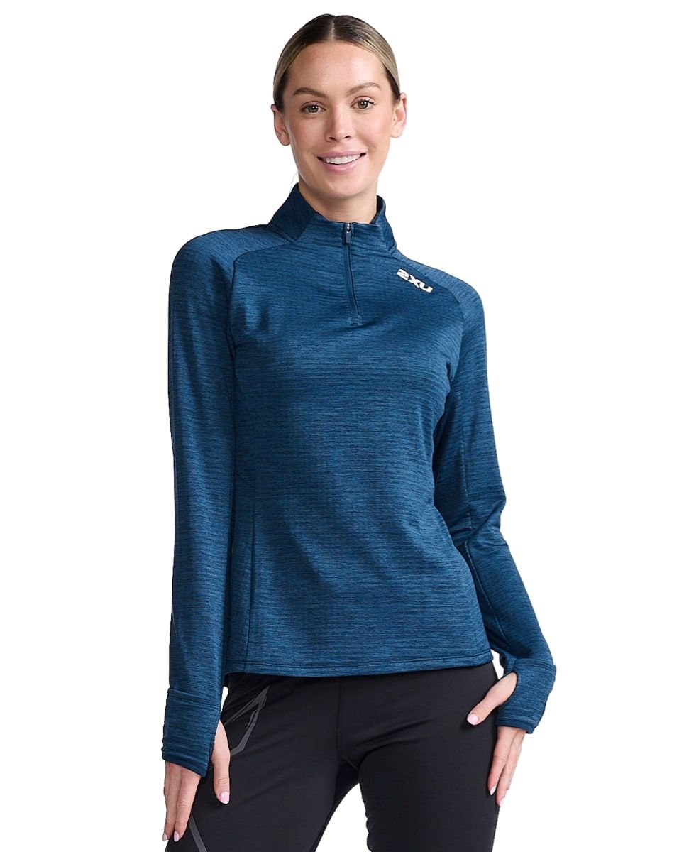 2XU W Ignition 1/4 Zip Moonlight/White Reflective