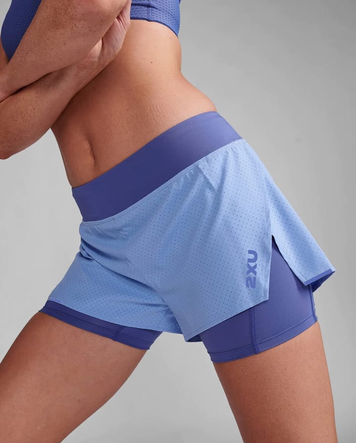 2XU Aero 2-In-1 4 Inch Shorts Hydrangea/Marlin 2XU