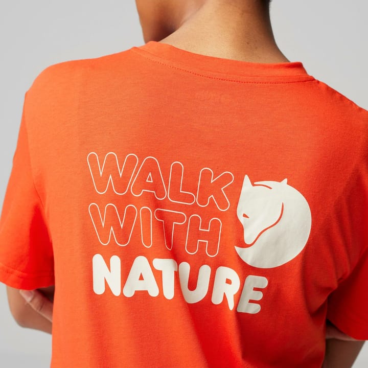 Fjällräven Women's Walk With Nature T-Shirt Flame Orange Fjällräven