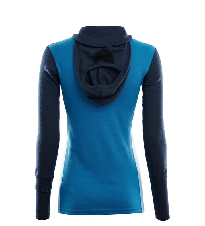 Aclima Warmwool Hood Sweater W/Zip W Navy Blazer / Blue Sapphire / Azure Blue Aclima
