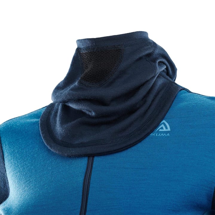 Aclima Warmwool Hood Sweater W/Zip W Navy Blazer / Blue Sapphire / Azure Blue Aclima