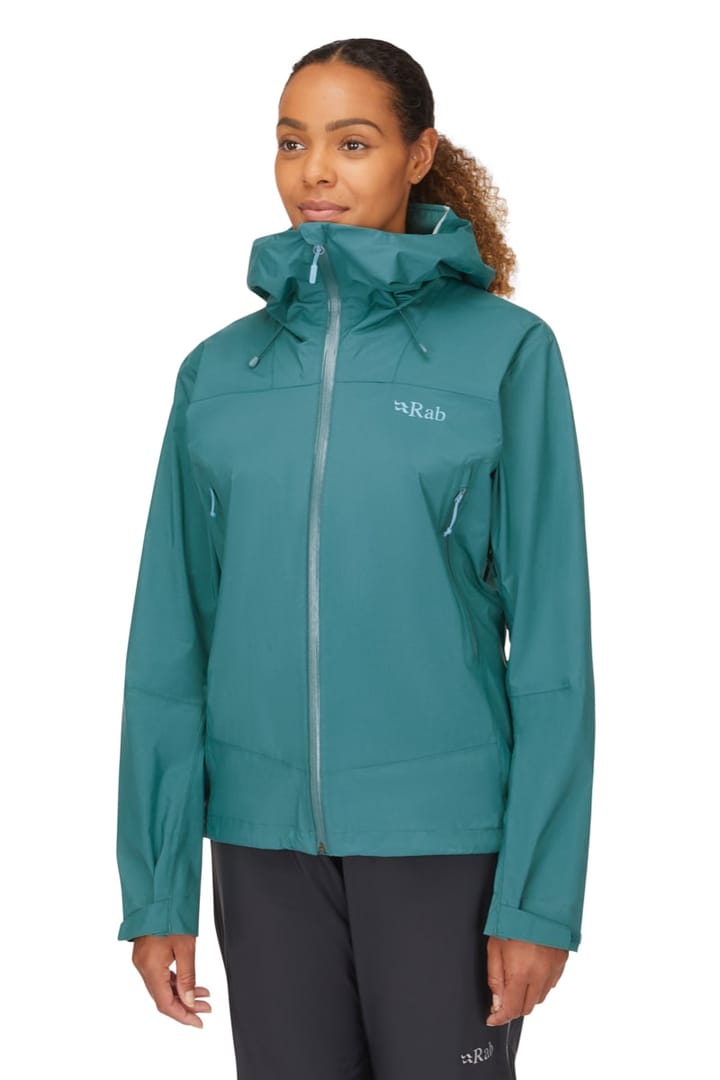 Rab Women's Downpour Plus 2.0 Jacket Eucalyptus Rab