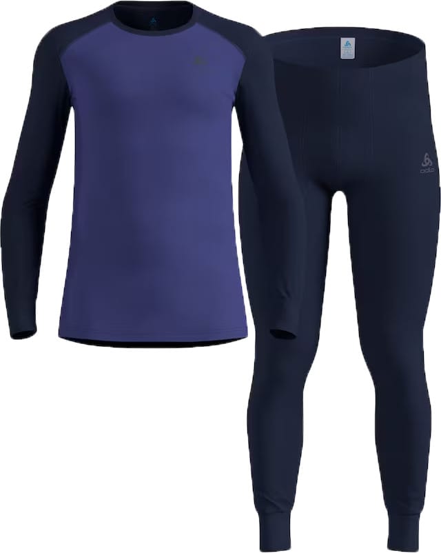 Odlo Men's Odlo Active Warm Base Layer Set Dark Sapphire - Skipper Blue Odlo