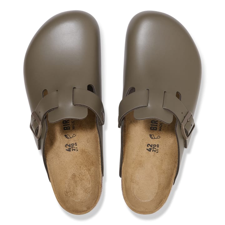 Birkenstock Boston Natural Leather Narrow Smooth Leather Concrete Gray Birkenstock