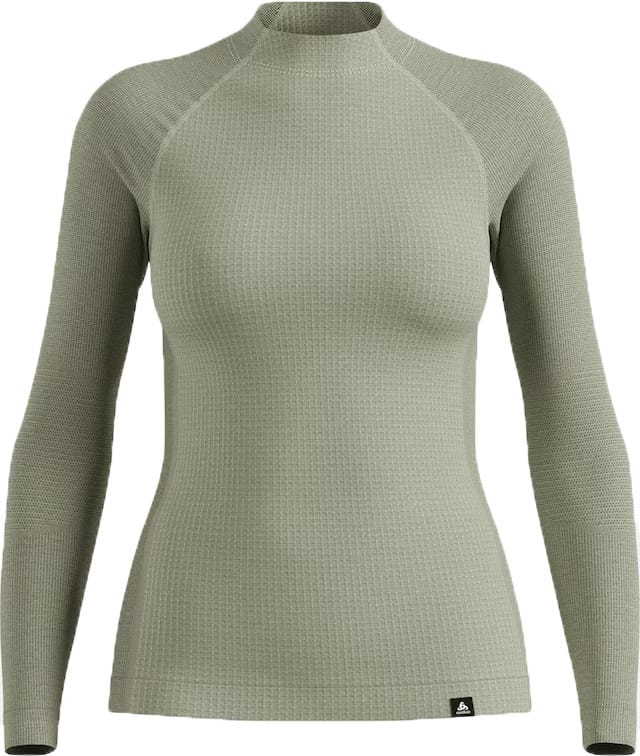 Odlo Women's Odlo Seamless Performance Wool Base Layer Top Crew Neck Longsleeve Shadow Odlo