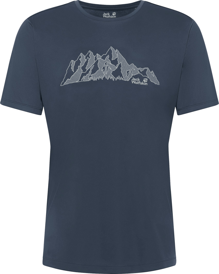 Jack Wolfskin Men's Peak Graphic T New Mountain Midnight Sky Jack Wolfskin