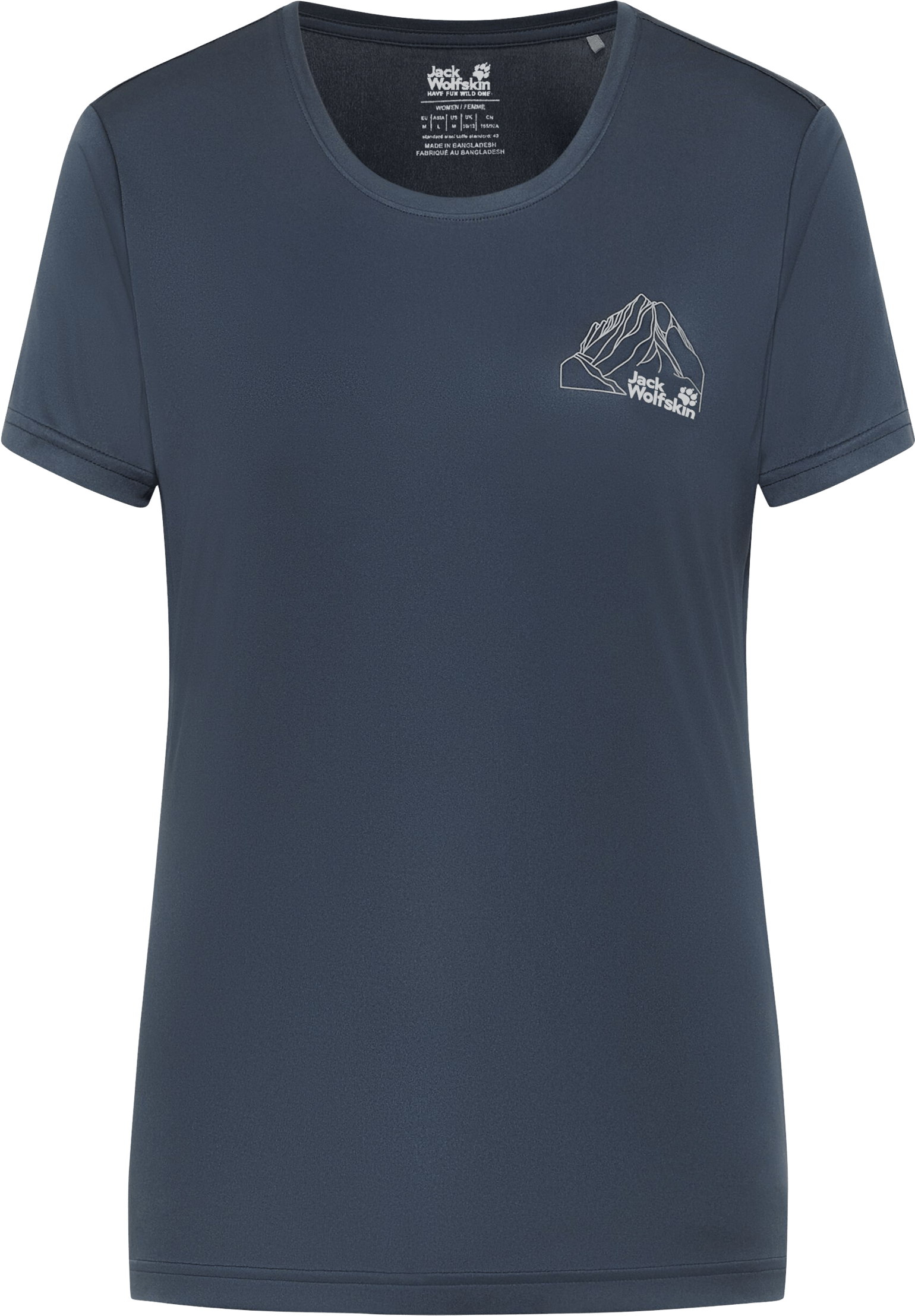 Jack Wolfskin Women's Peak Graphic T New Mountain Midnight Sky