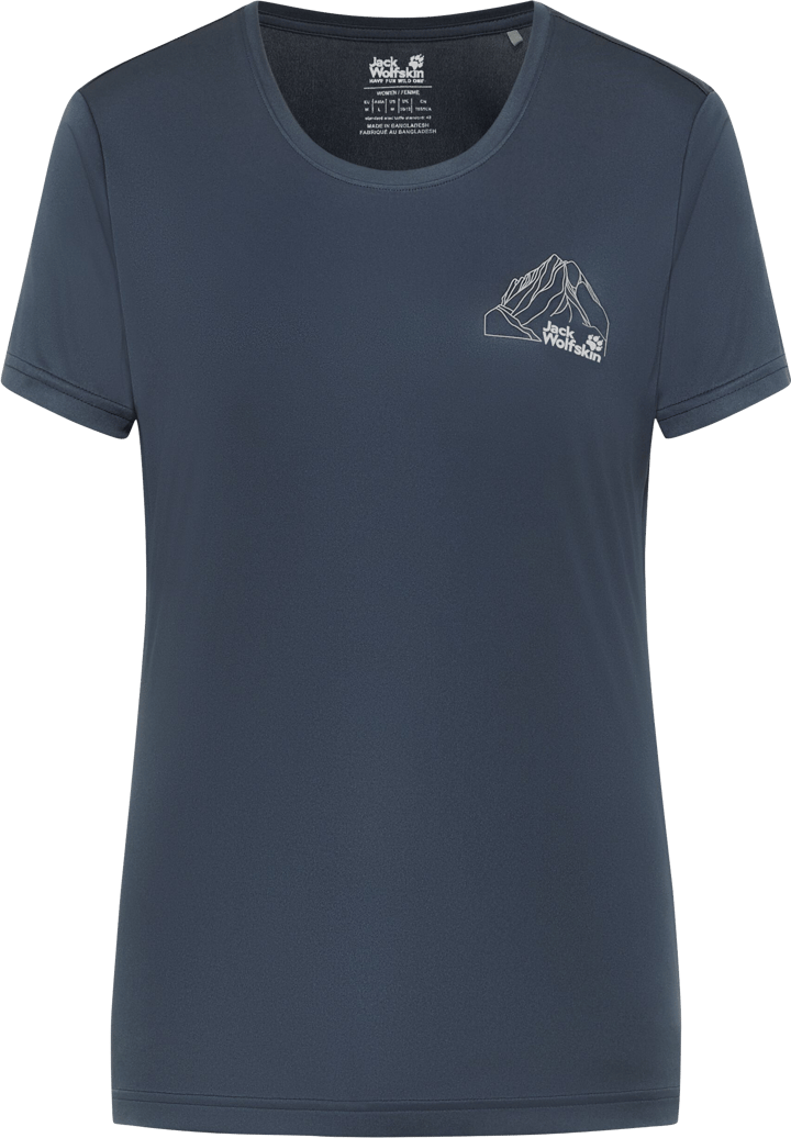 Jack Wolfskin Women's Peak Graphic T New Mountain Midnight Sky Jack Wolfskin