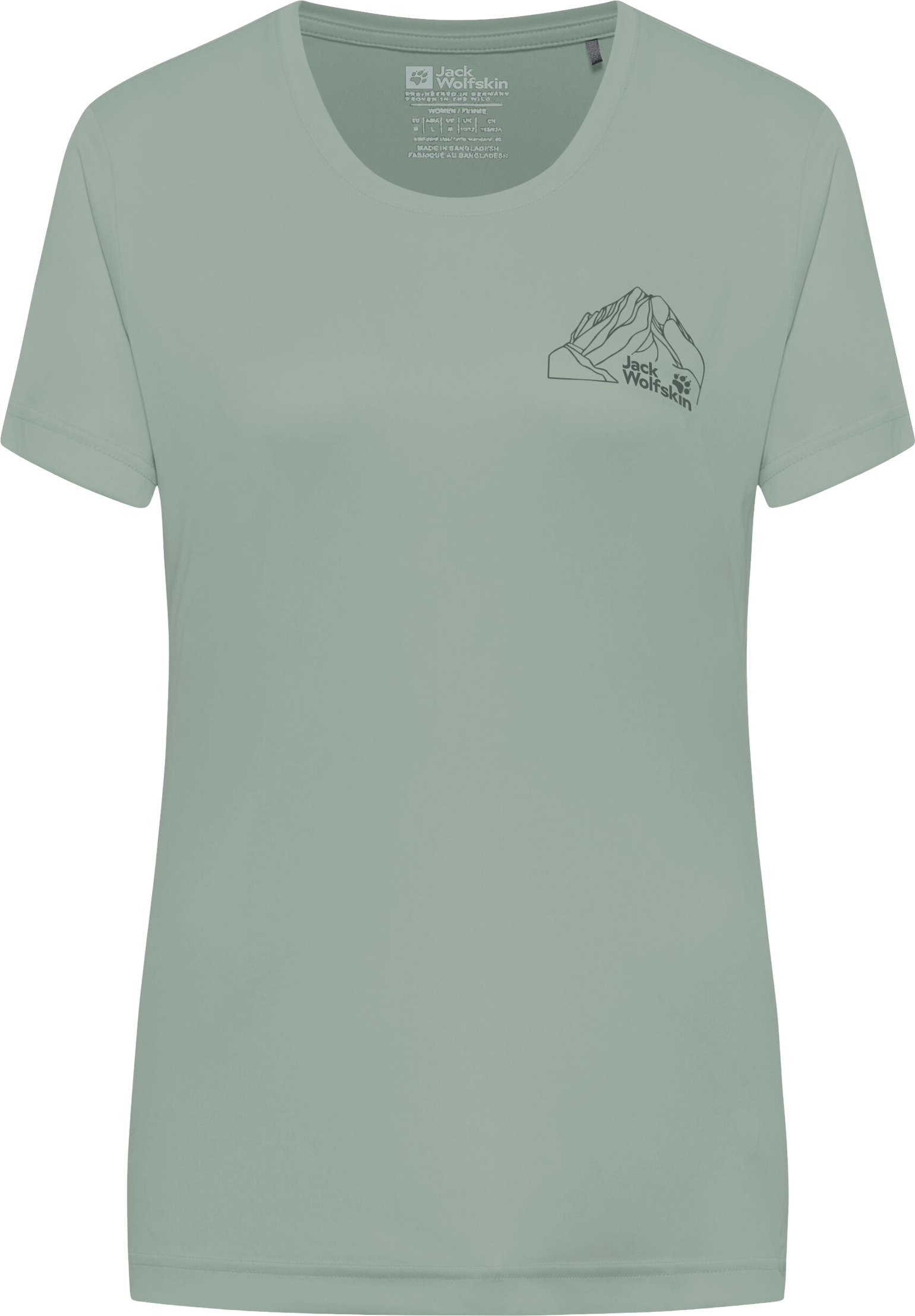 Jack Wolfskin Women's Peak Graphic T New Mountain Green Zinnia