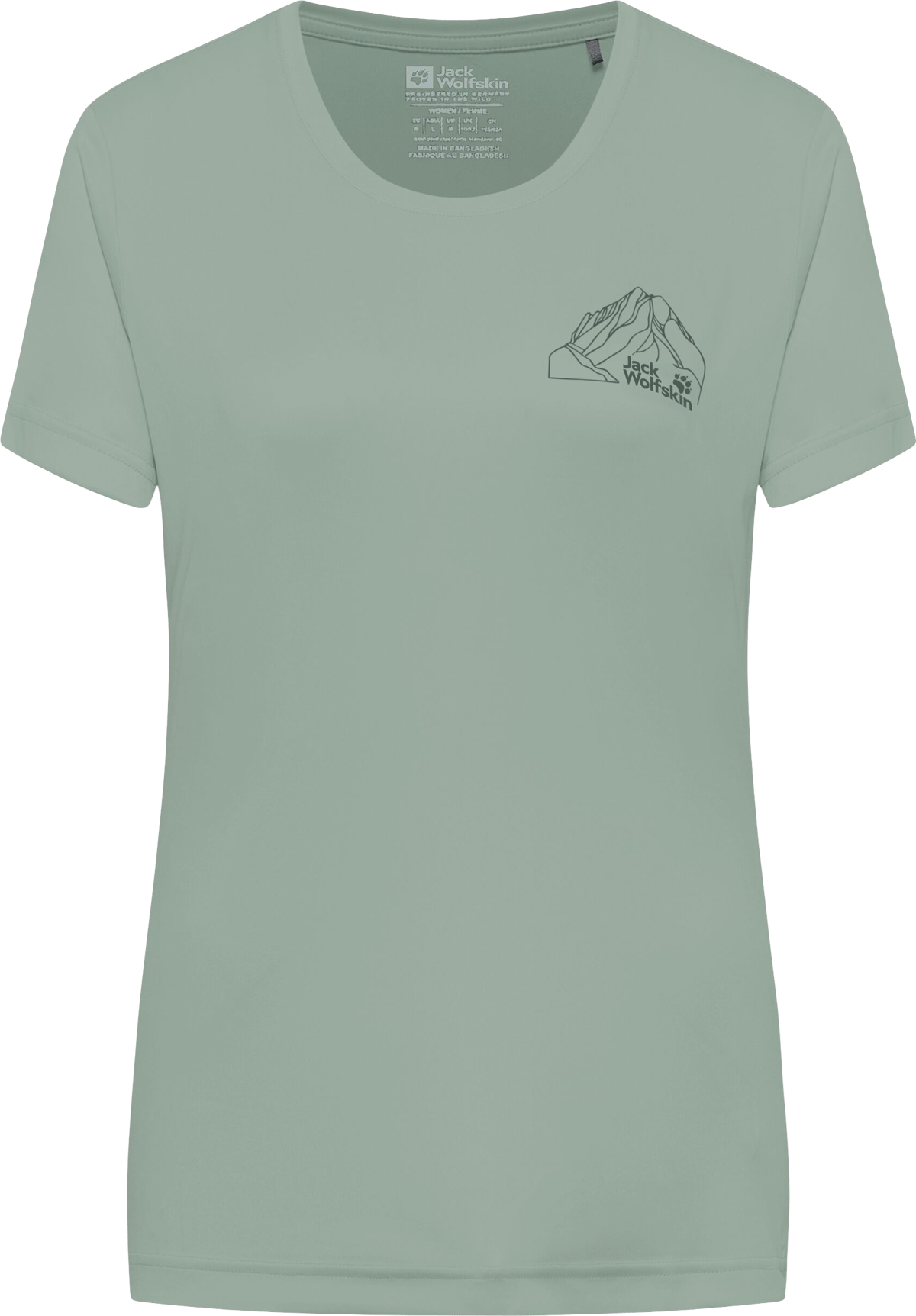 Jack Wolfskin Women's Peak Graphic T New Mountain Green Zinnia