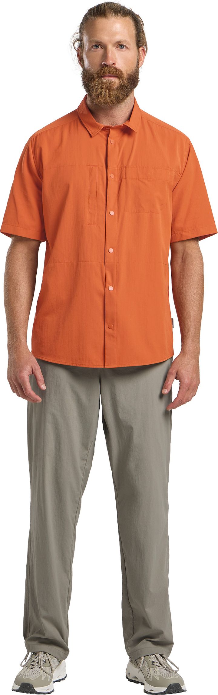Jack Wolfskin Men's Sierra Canyon Sortsleeve Shirt Burnt Orange Jack Wolfskin