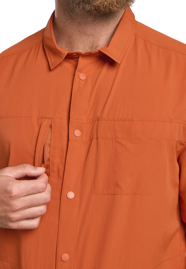 Jack Wolfskin Men's Sierra Canyon Sortsleeve Shirt Burnt Orange Jack Wolfskin