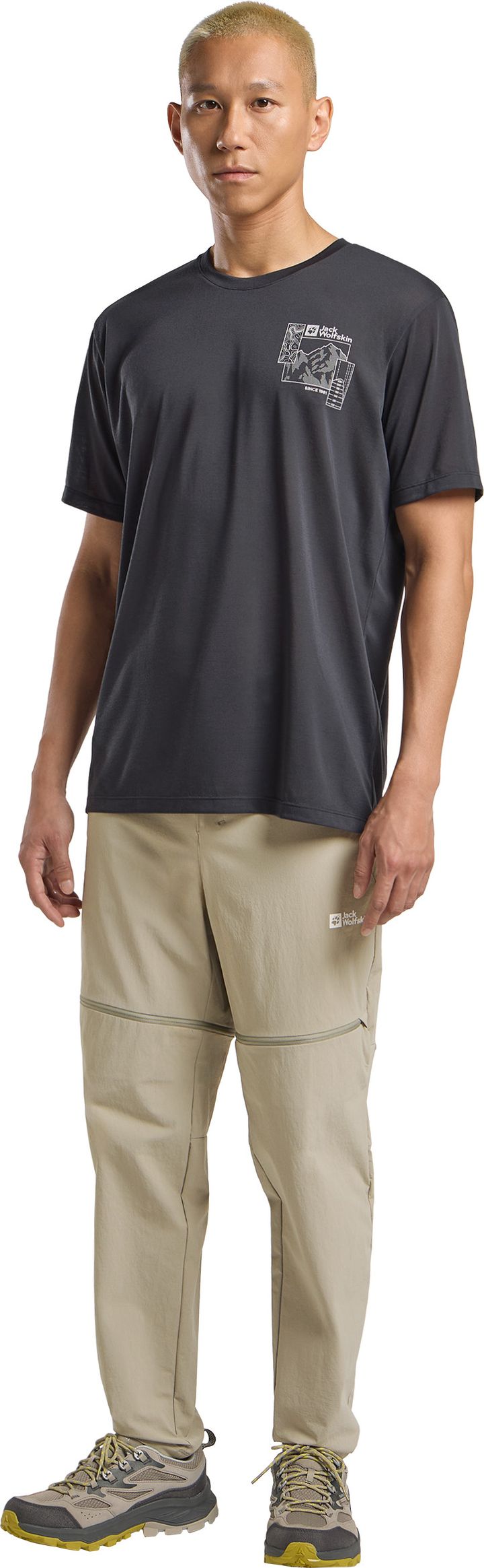 Jack Wolfskin Men's Hikeout Zip Off Pants Stone Jack Wolfskin