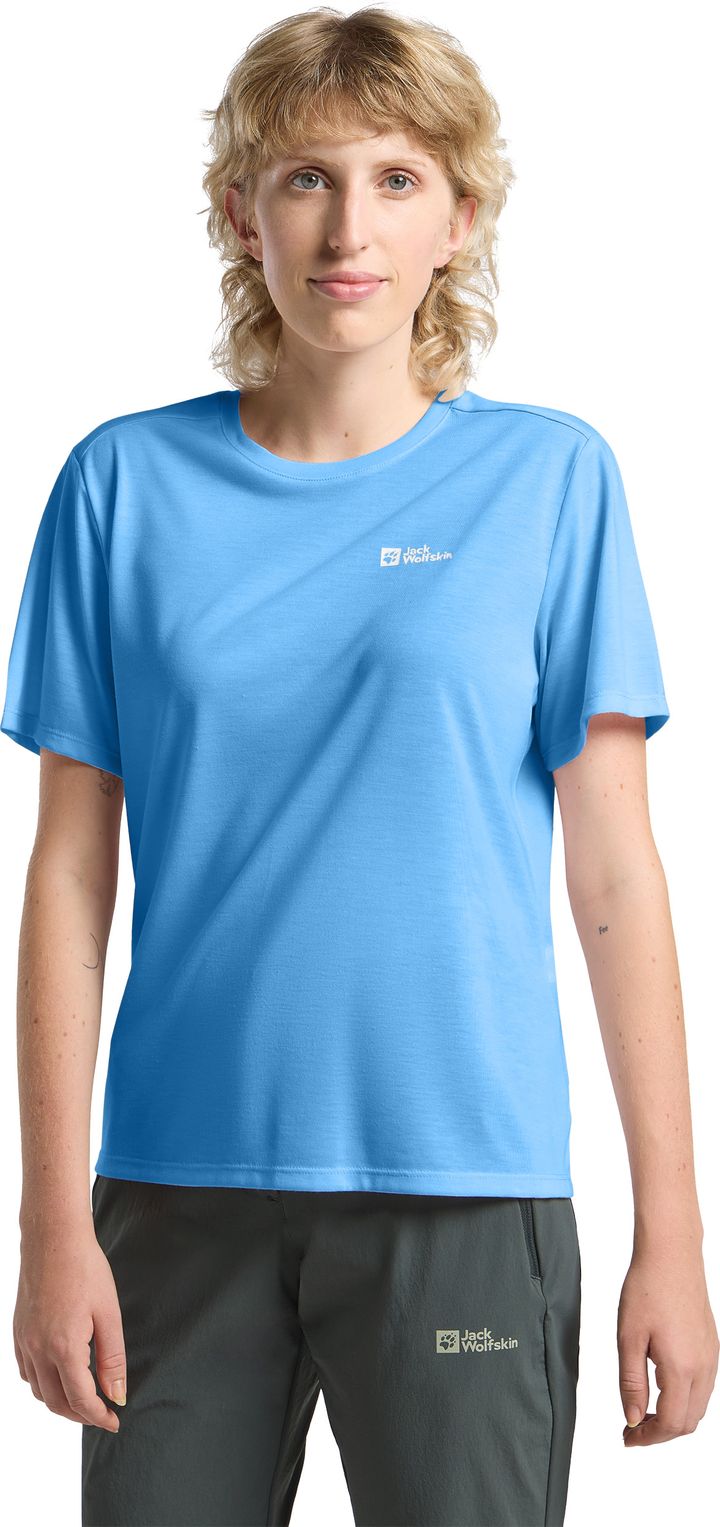 Jack Wolfskin Women's Vonnan Short Sleeve Tee  Mid Blue Jack Wolfskin