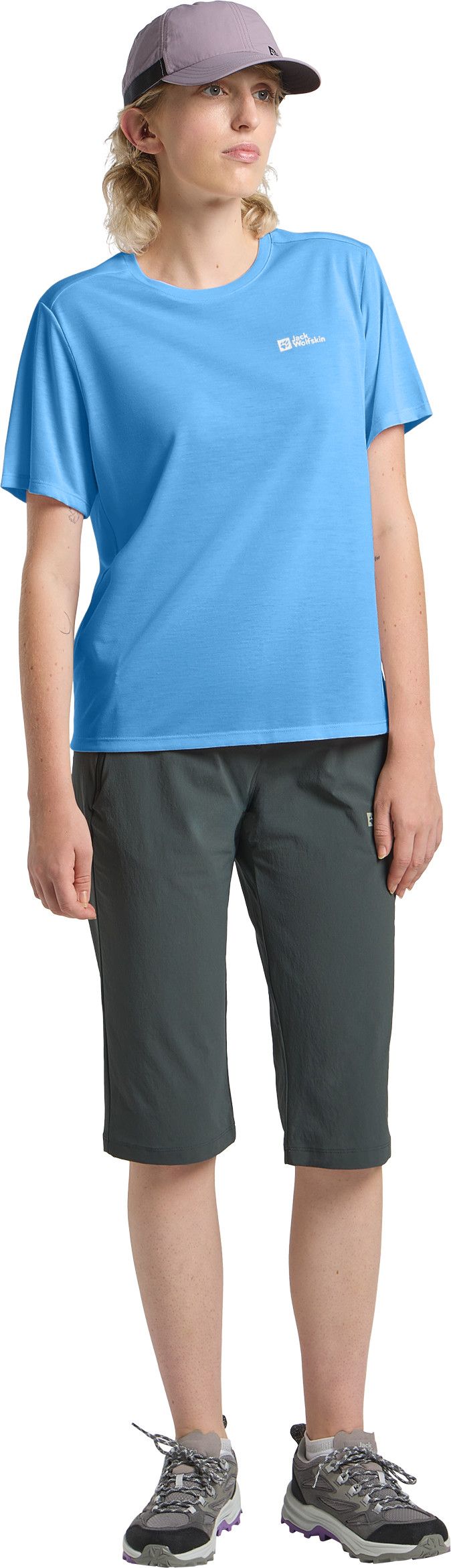 Jack Wolfskin Women's Vonnan Short Sleeve Tee  Mid Blue Jack Wolfskin