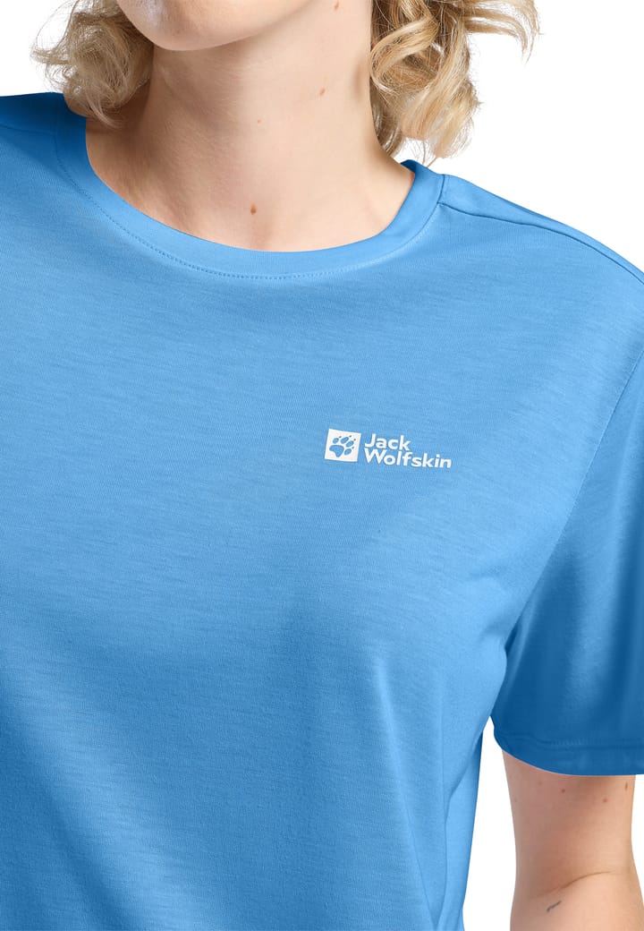 Jack Wolfskin Women's Vonnan Short Sleeve Tee  Mid Blue Jack Wolfskin