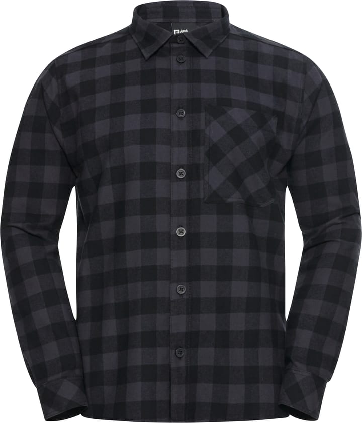 Jack Wolfskin Men's Lite Flannel Shirt Check Black Jack Wolfskin