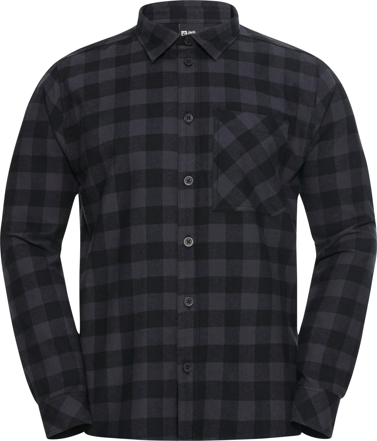 Jack Wolfskin Men's Lite Flannel Shirt Check Black
