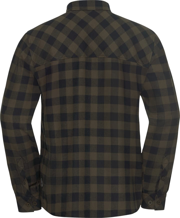 Jack Wolfskin Men's Lite Flannel Shirt  Check Obsidian Moss Jack Wolfskin