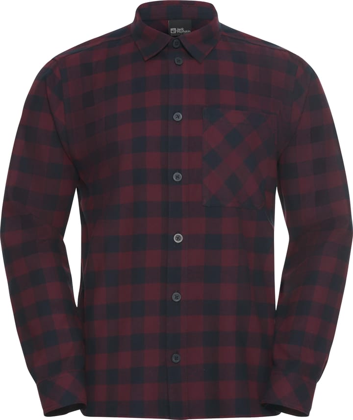Jack Wolfskin Men's Lite Flannel Shirt Check Amaranth Jack Wolfskin