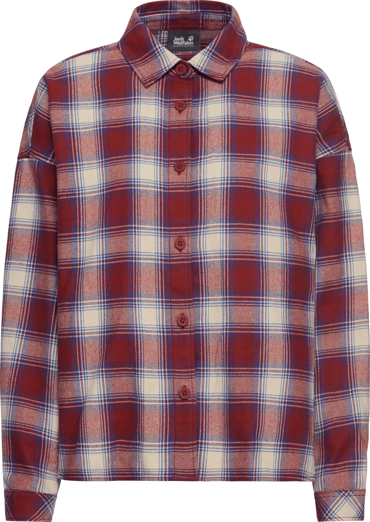 Jack Wolfskin Women's Baja Flannel Shirt Check Merlot Jack Wolfskin