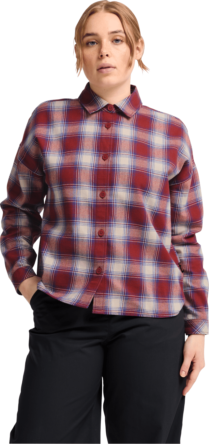 Jack Wolfskin Women's Baja Flannel Shirt Check Merlot Jack Wolfskin