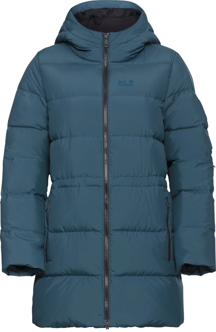 Jack Wolfskin Women's Frozen Palace Long Jacket Rds Aluminium Blue Jack Wolfskin