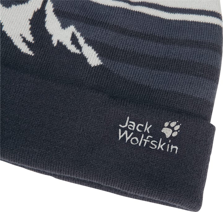 Jack Wolfskin Kid's Stripy Pompom Beanie Dark Navy Jack Wolfskin Jack Wolfskin Kid's Stripy Pompom Beanie Dark Navy Jack Wolfskin