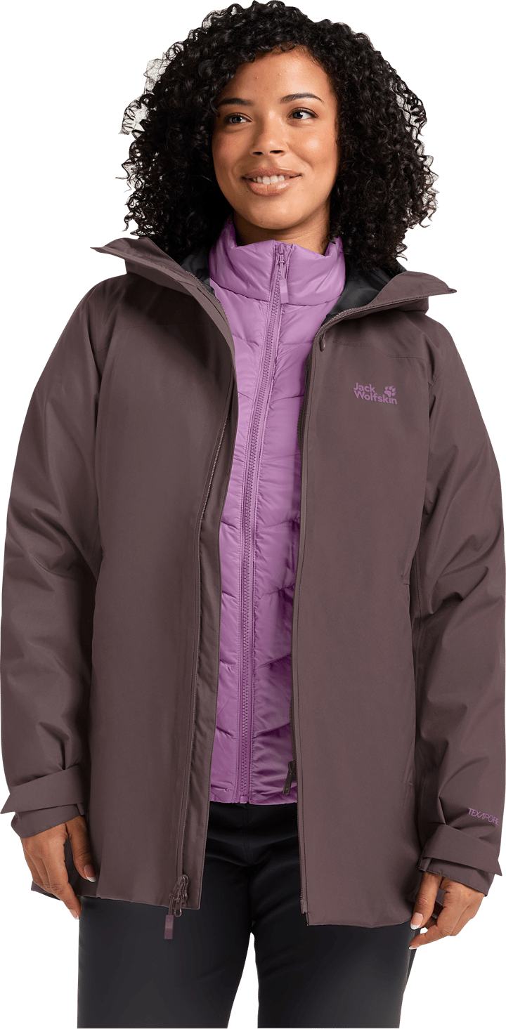 Jack Wolfskin Women's Icecape 3in1 Down Jacket Rds Sheer Plum Jack Wolfskin