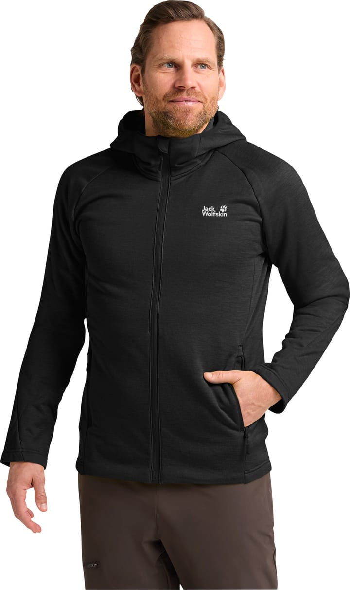 Jack Wolfskin Men's Peak District Hooded Full Zip Black Jack Wolfskin