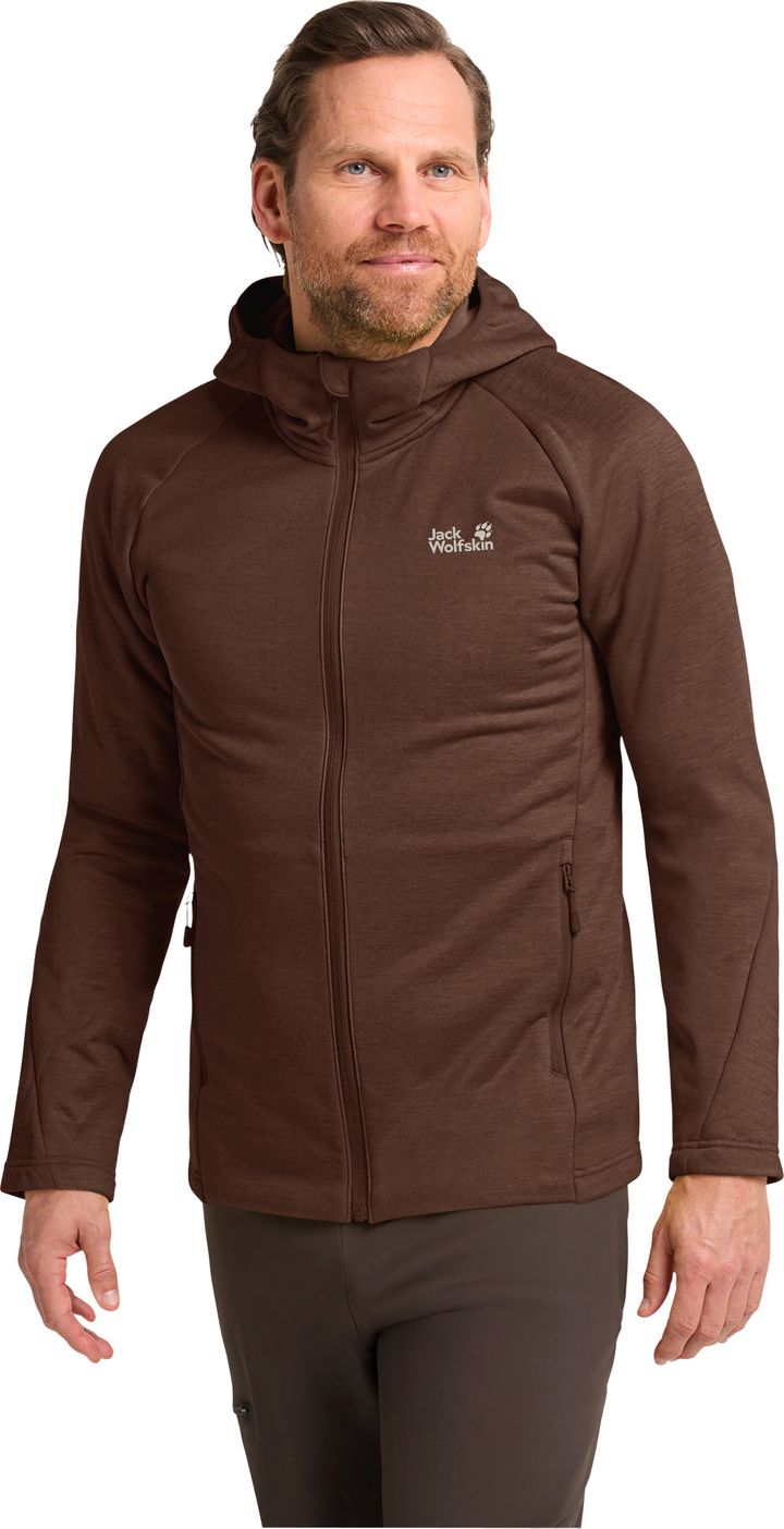 Jack Wolfskin Men's Peak District Hooded Full Zip Hot Choc Jack Wolfskin