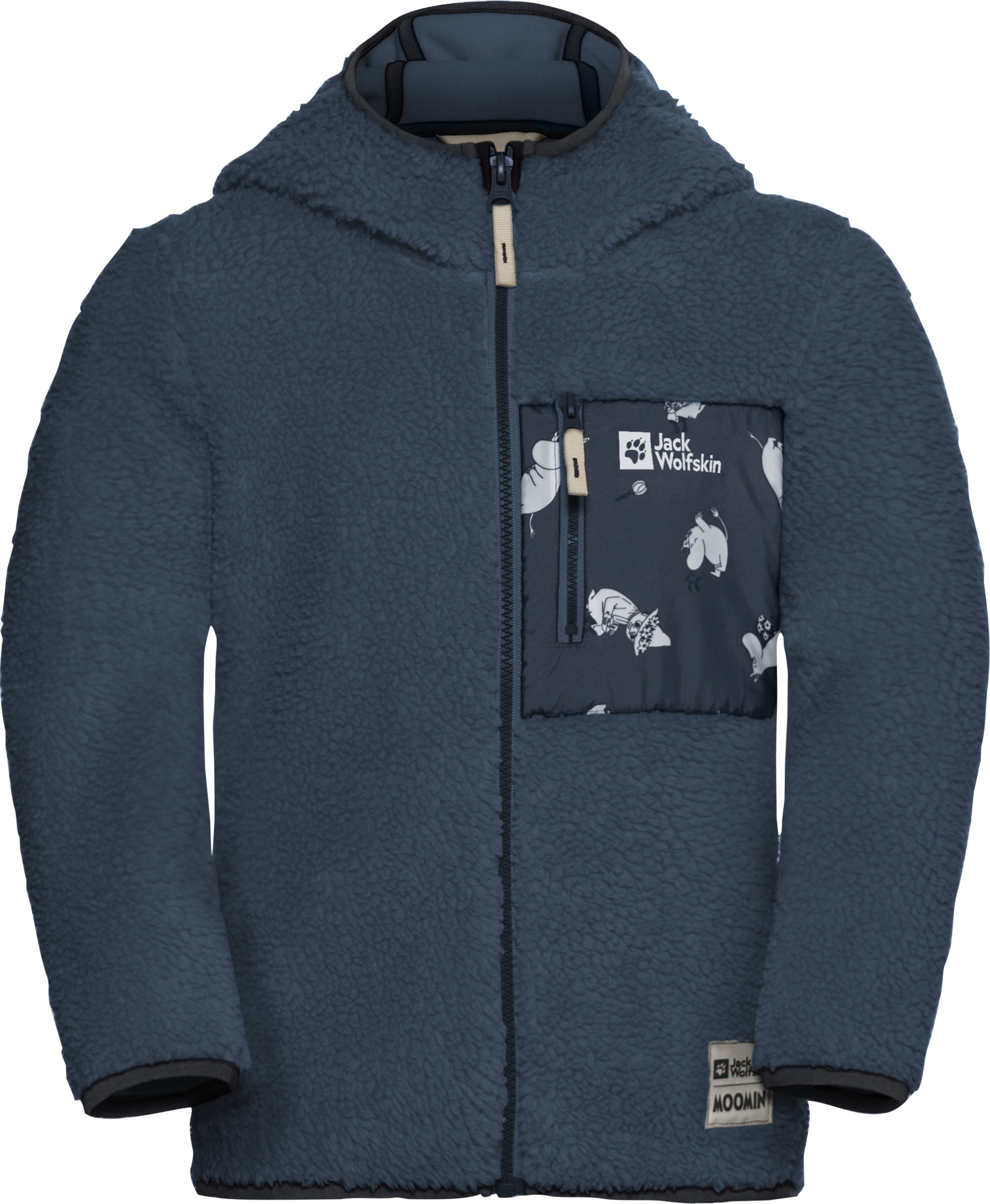 Jack Wolfskin Kid's Moomin Ice Curl Midnight Sky Syntetjakker mellomlag 116