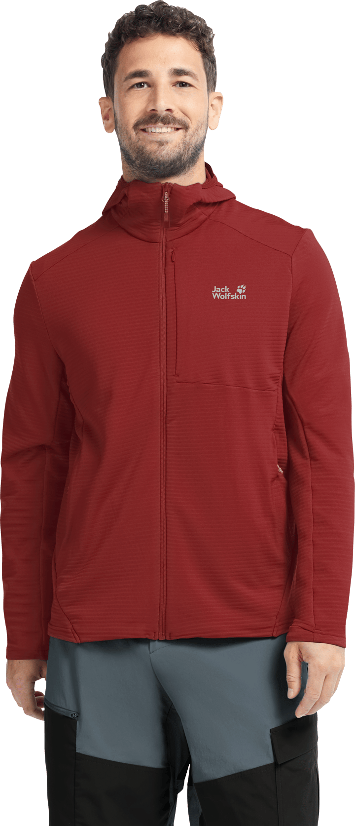 Jack Wolfskin Men's Litestride Hooded Full Zip Merlot Jack Wolfskin