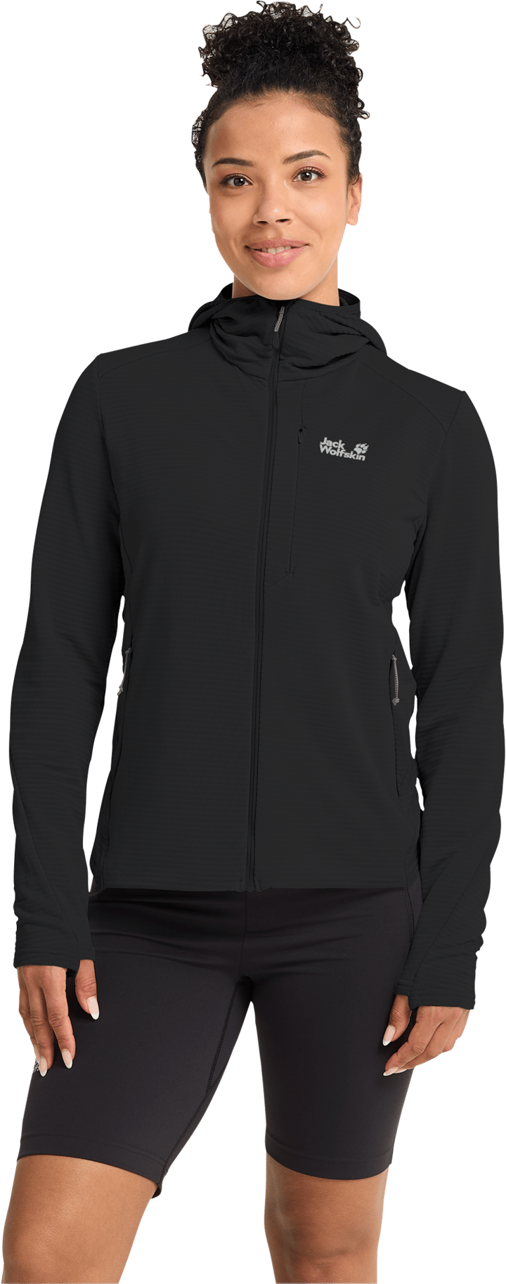 Jack Wolfskin Women's Litestride Hooded Full Zip Black Jack Wolfskin