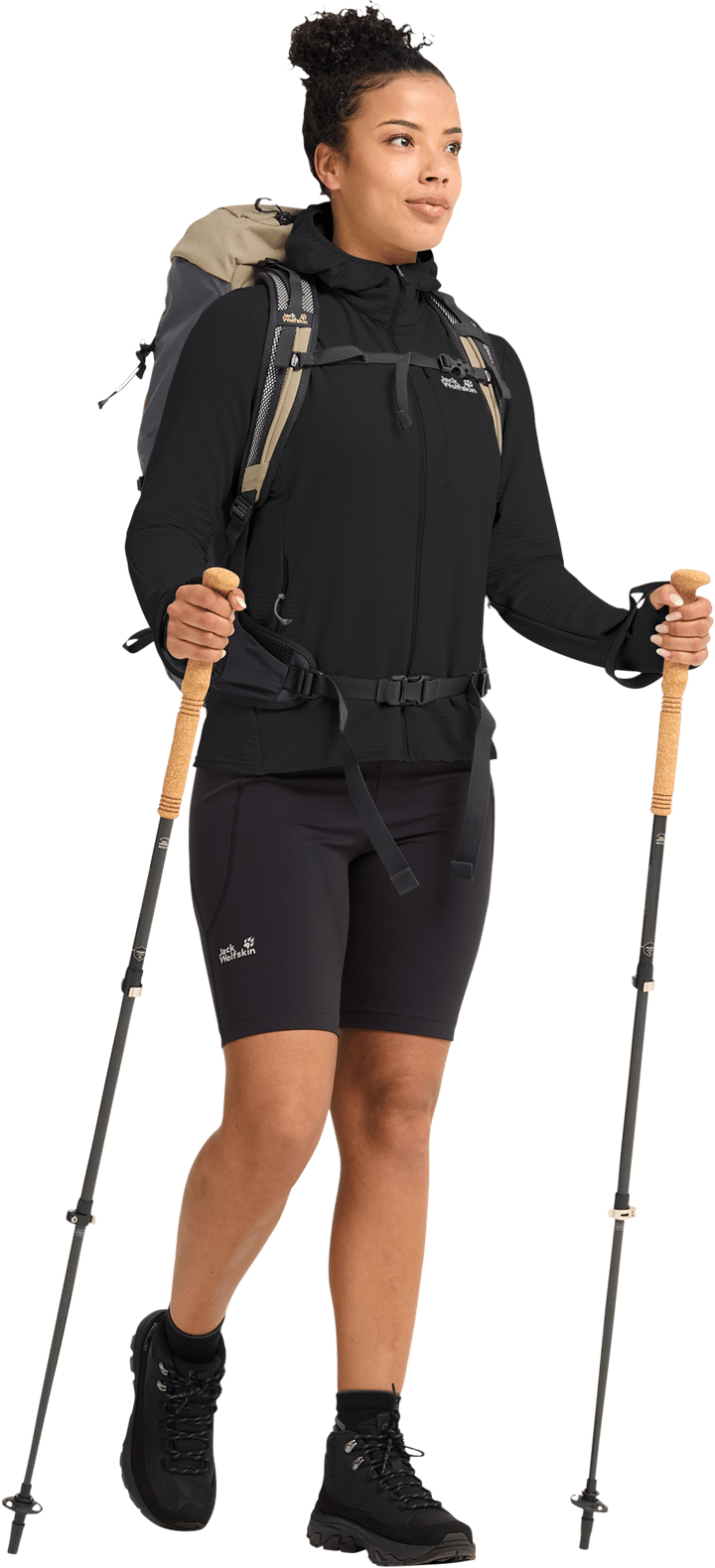 Jack Wolfskin Women's Litestride Hooded Full Zip Black Jack Wolfskin