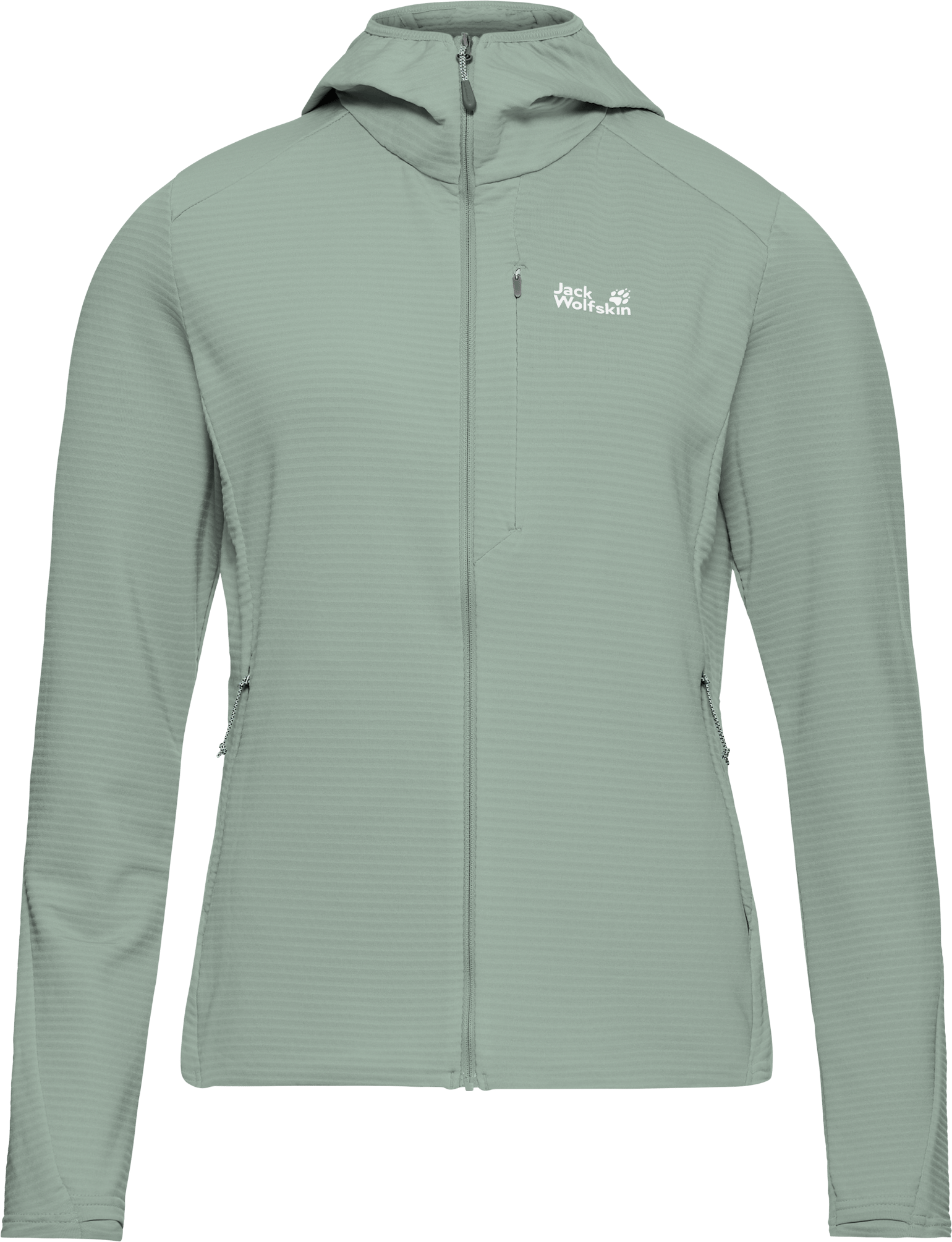 Jack Wolfskin Women's Litestride Hooded Full Zip Green Zinnia