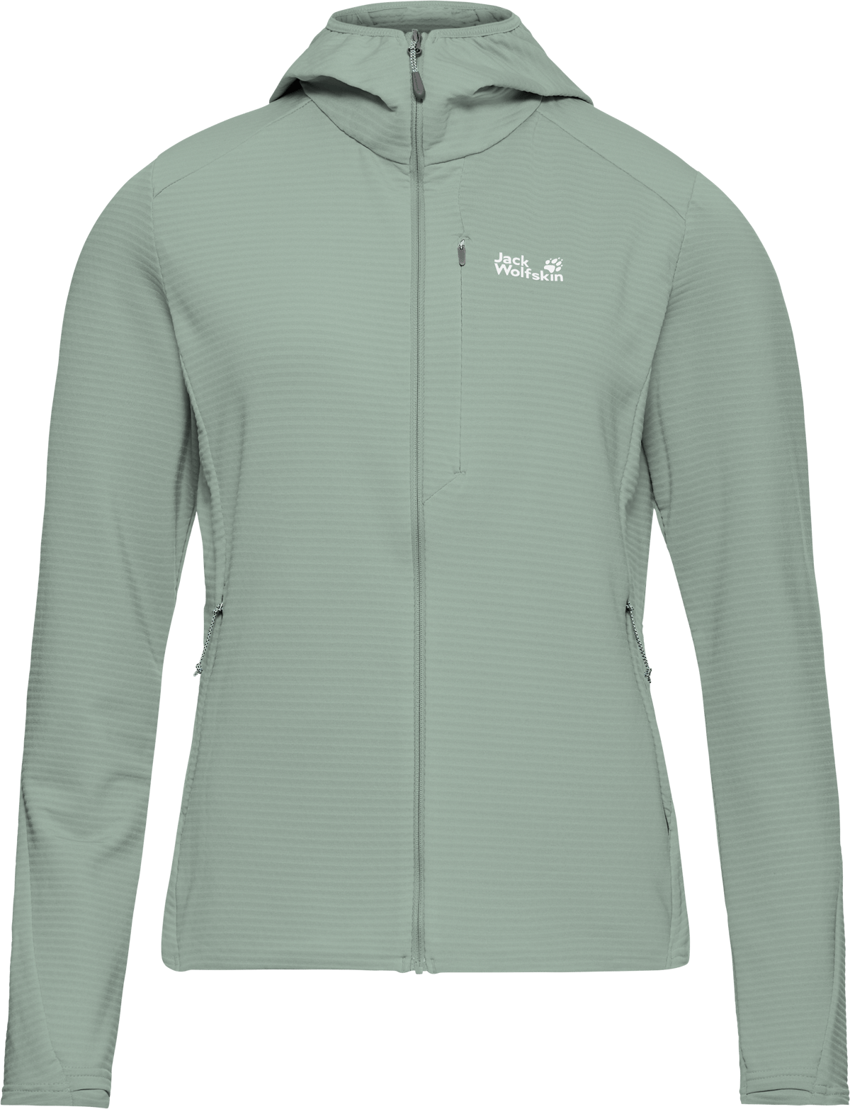 Jack Wolfskin Women's Litestride Hooded Full Zip Green Zinnia