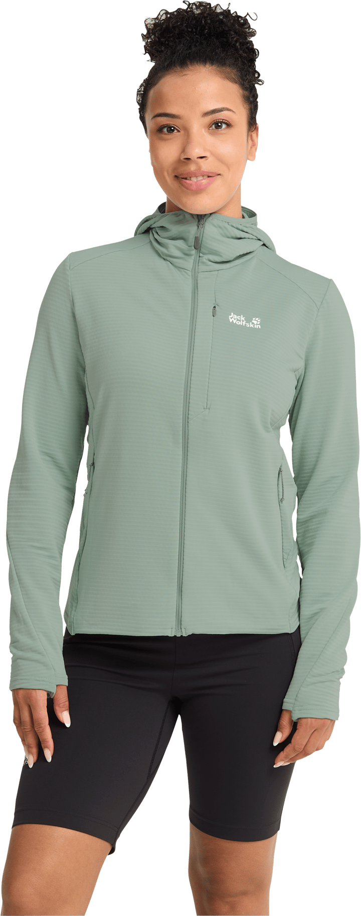 Jack Wolfskin Women's Litestride Hooded Full Zip Green Zinnia Jack Wolfskin