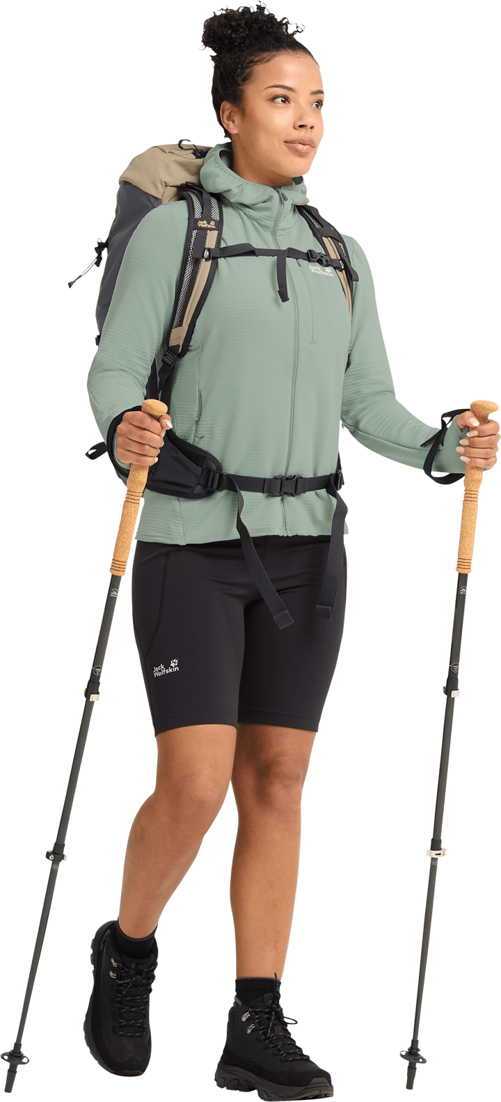 Jack Wolfskin Women's Litestride Hooded Full Zip Green Zinnia Jack Wolfskin