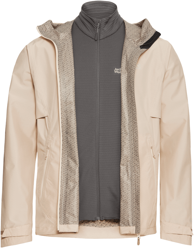 Jack Wolfskin Men's Litestride 3in1Jacket Oyster Jack Wolfskin