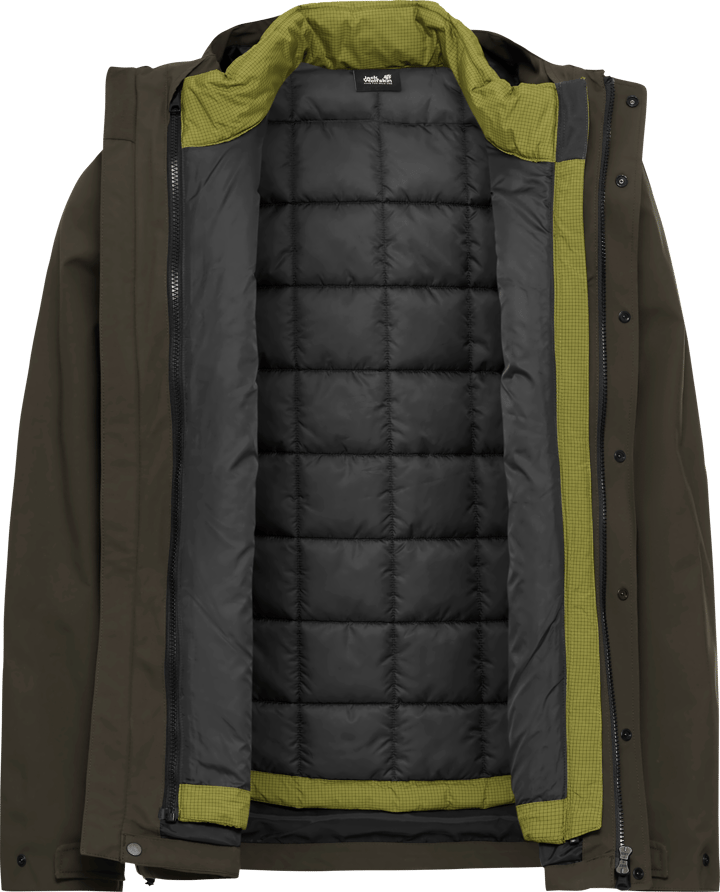 Jack Wolfskin Men's Cold Camp 3in1 Jacket Obsidian Moss Jack Wolfskin