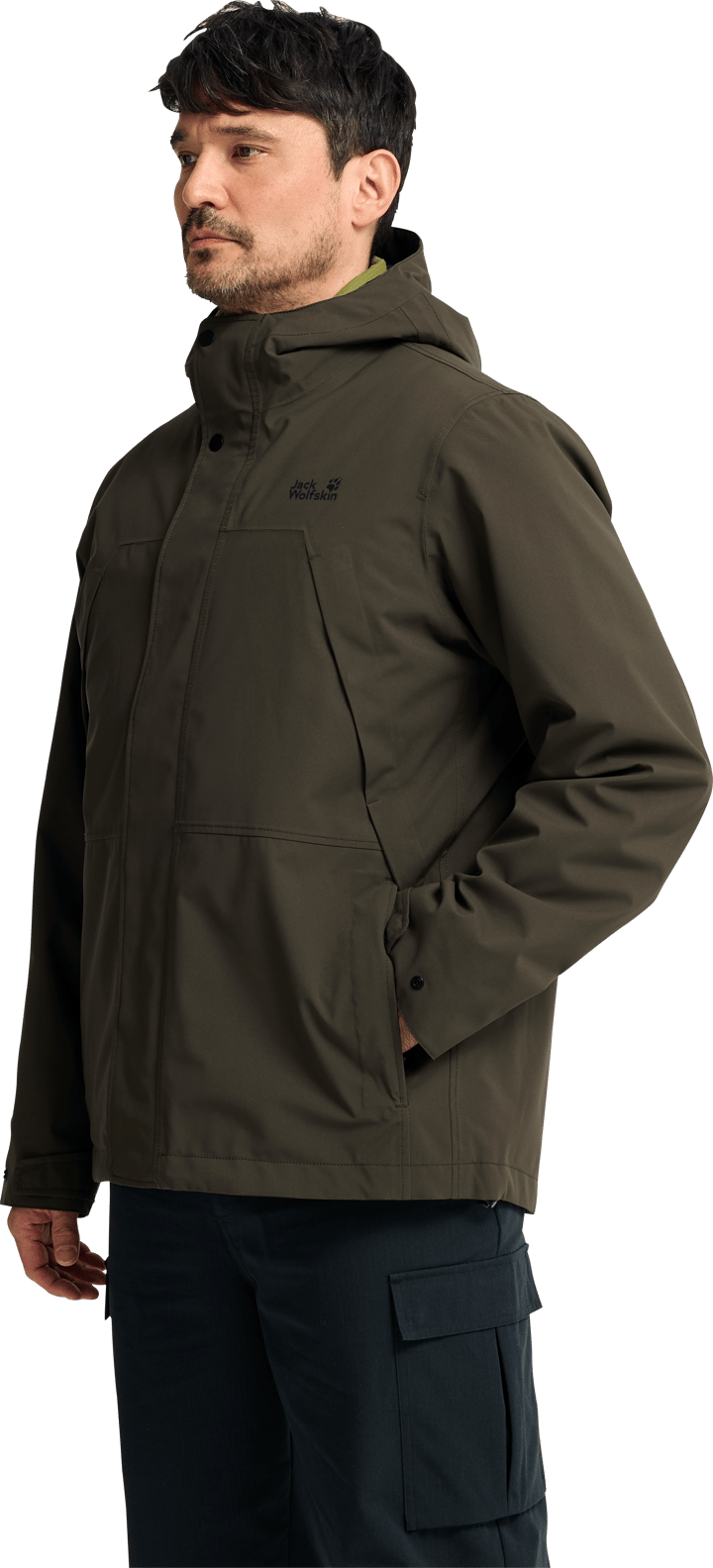 Jack Wolfskin Men's Cold Camp 3in1 Jacket Obsidian Moss Jack Wolfskin
