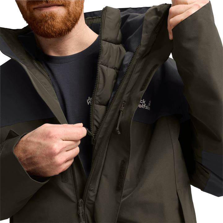 Jack Wolfskin Men's Romberg 2 3in1 Jacket Obsidian Moss Jack Wolfskin